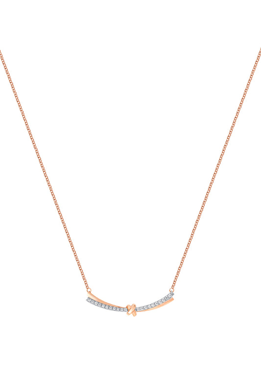 TOMEI Lovely Knot Necklace, Rose Gold 750