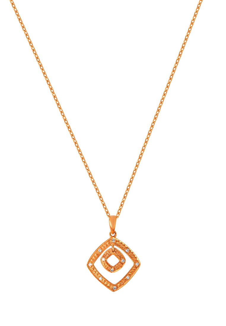 TOMEI Diamond Pendant Set, Yellow Gold 375