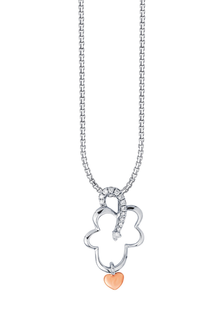 TOMEI Diamond Pendant Set, White Gold 375