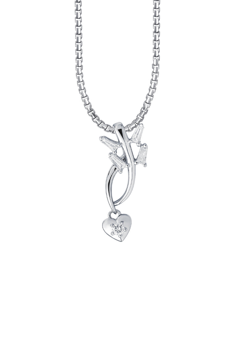 TOMEI Diamond Pendant Set, White Gold 585