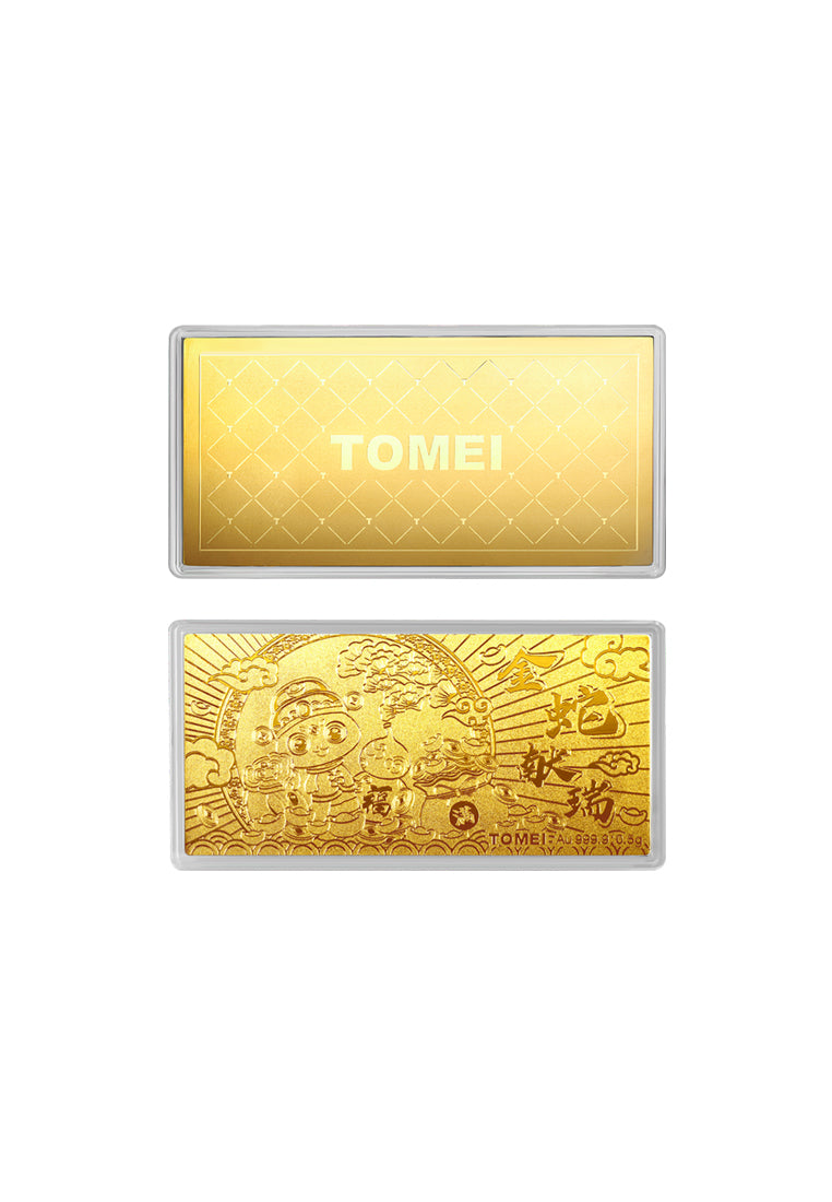 TOMEI 【金蛇献瑞】 Year Of The Snake Gold Foil 0.5G, Yellow Gold 9999