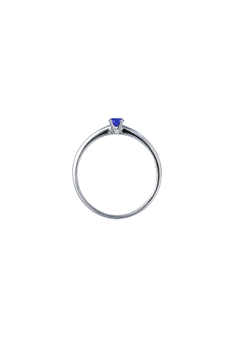 TOMEI Blue Sapphire Solitaire Ring, White Gold 750