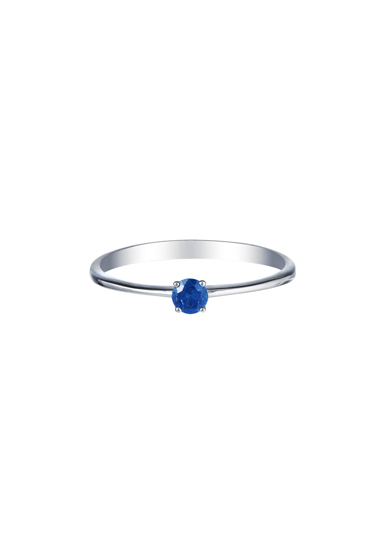 TOMEI Blue Sapphire Solitaire Ring, White Gold 750