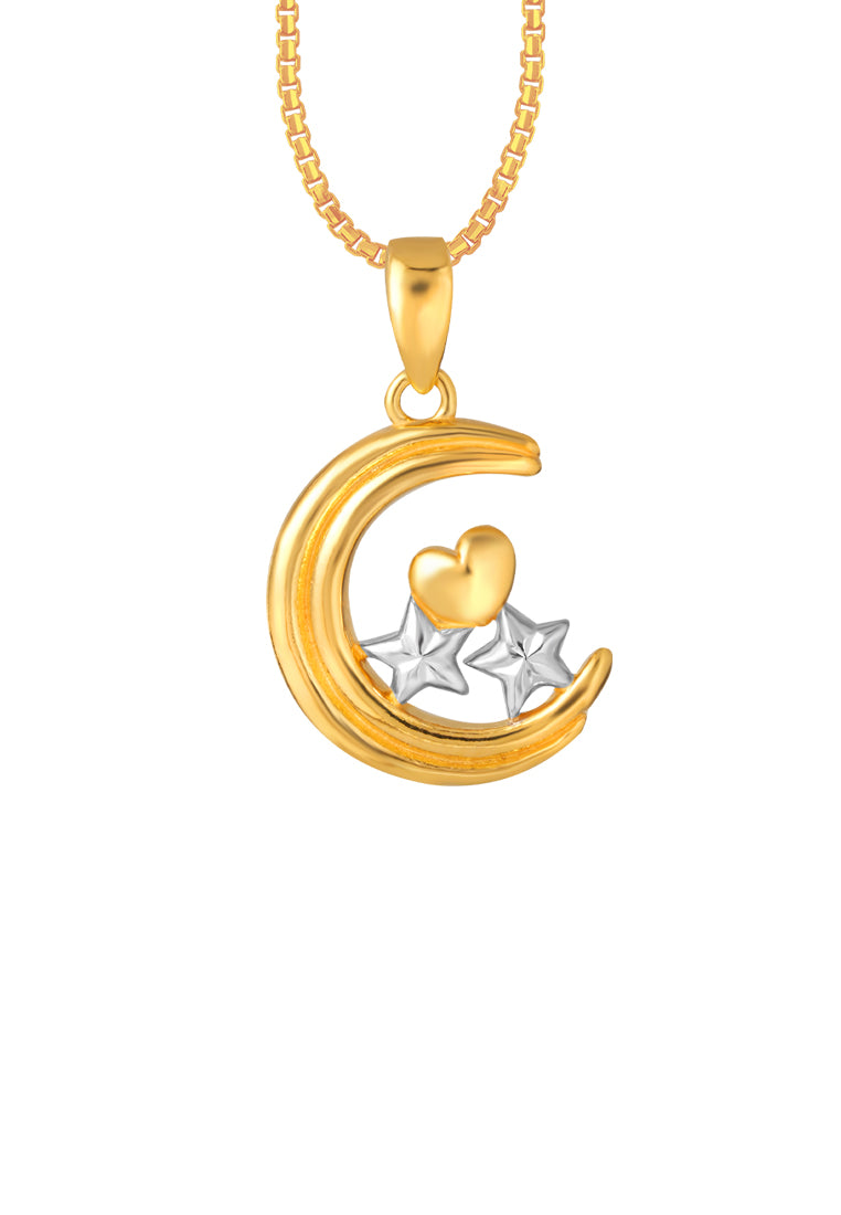 TOMEI Starry Moon Pendant, Yellow Gold 916