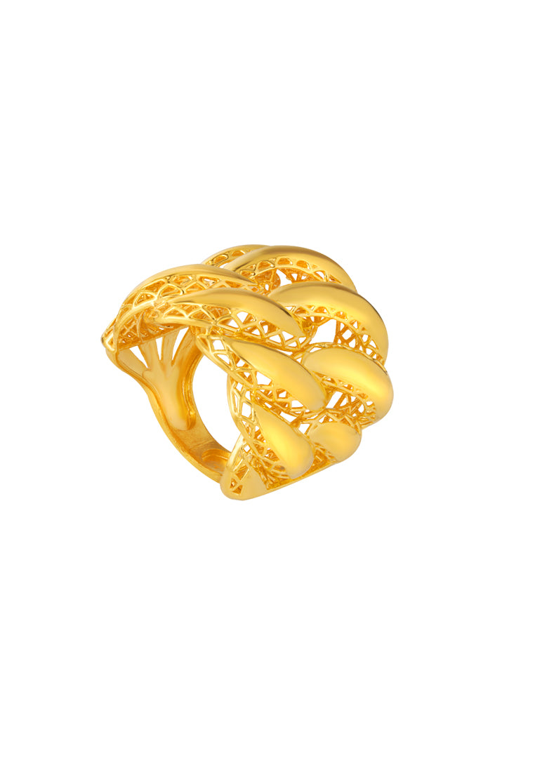 TOMEI Hollow Concept Ring, Yellow Gold 916