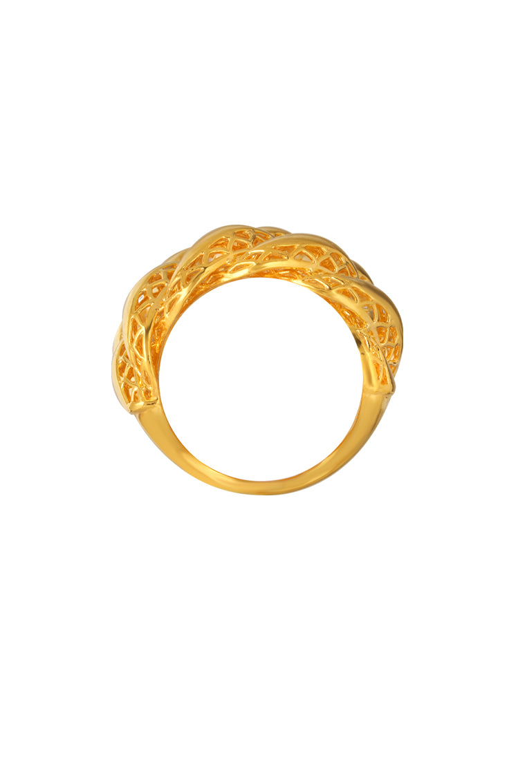 TOMEI Hollow Concept Ring, Yellow Gold 916