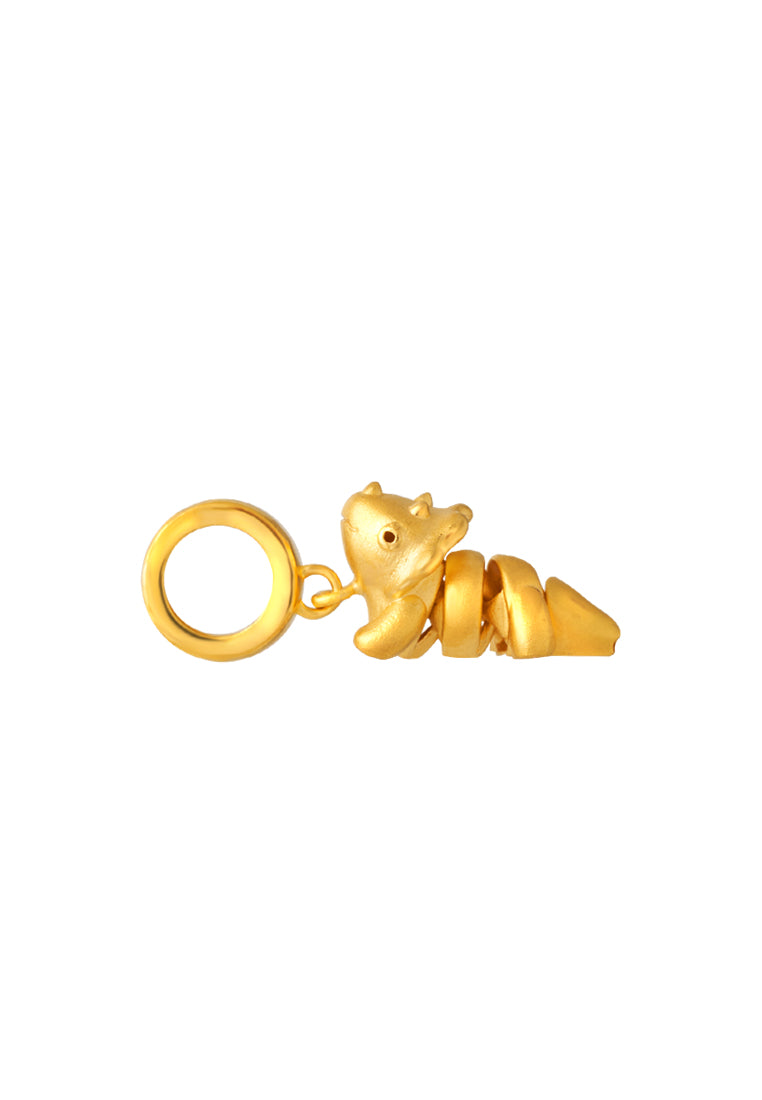 TOMEI Baby Dinosaur Charm, Yellow Gold 916