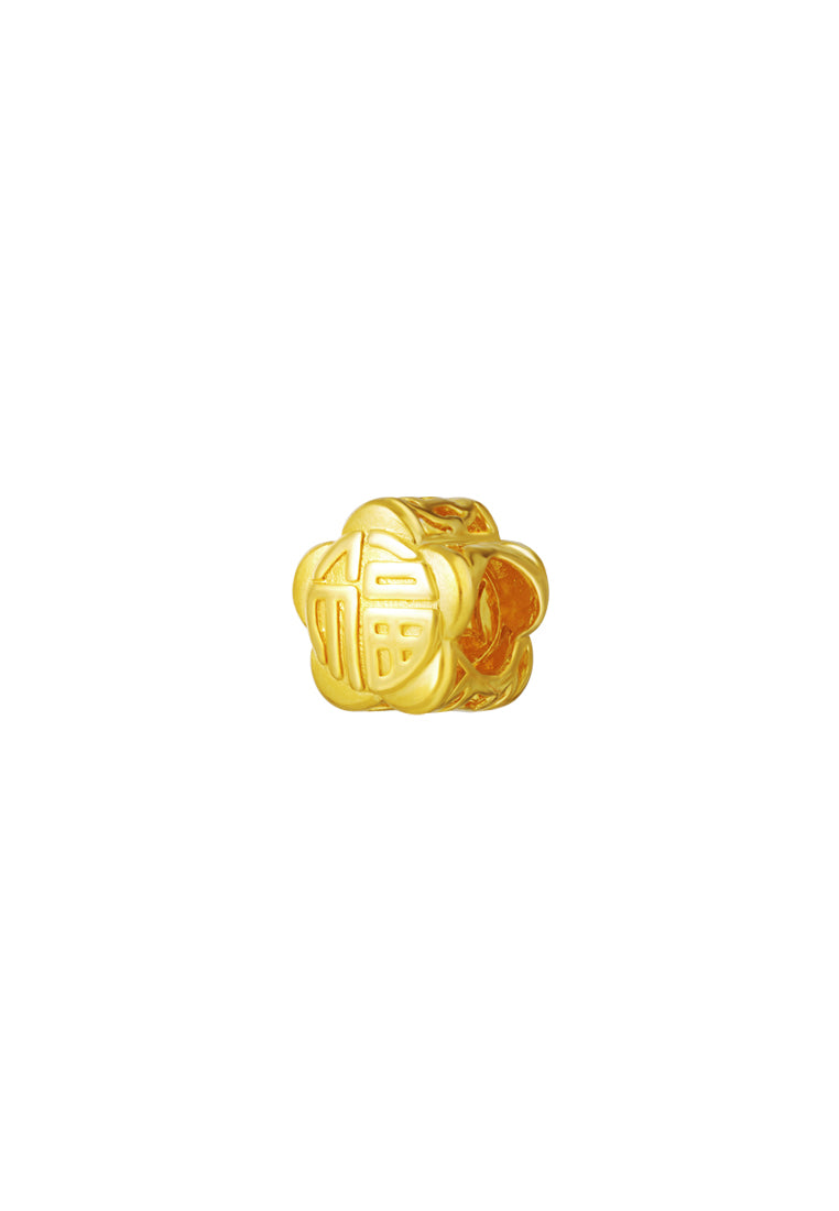 TOMEI Chomel Collection Flower Fu-Zi Charm, Yellow Gold 916