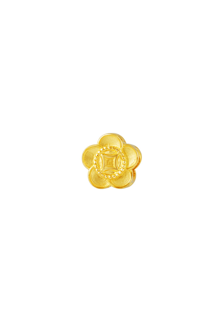 TOMEI Chomel Collection Flower Fu-Zi Charm, Yellow Gold 916