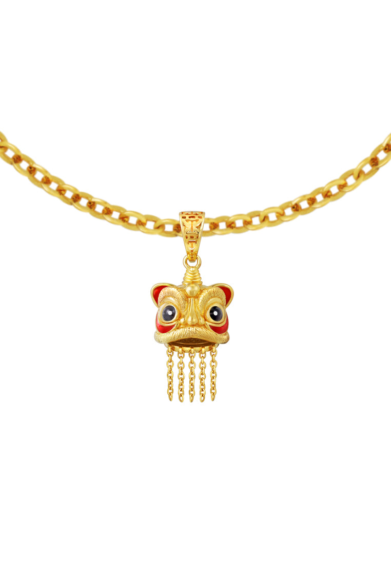 TOMEI Lion Dance Tassel Pendant, Yellow Gold 916