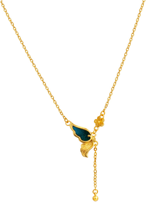 TOMEI x XIFU 【灵蝶】Spiritual Butterfly Necklace, Yellow Gold 999