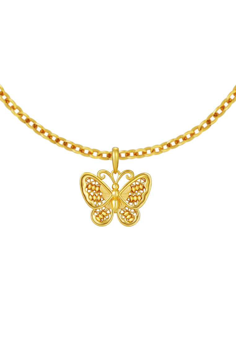 TOMEI Butterfly Abacus Pendant, Yellow Gold 916