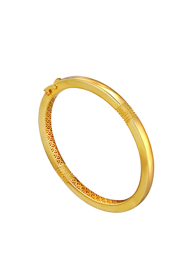 TOMEI Auspicious Pattern Bangle, Yellow Gold 916