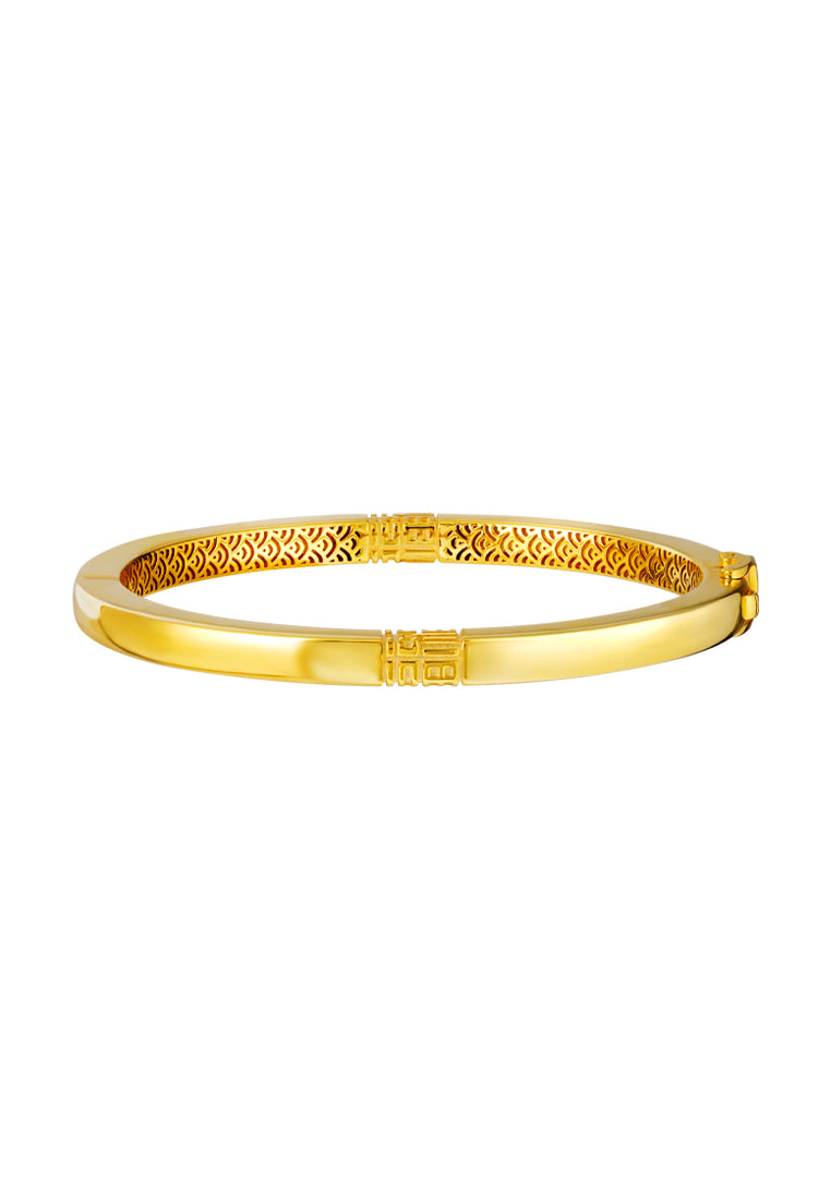 TOMEI Auspicious Pattern Bangle, Yellow Gold 916