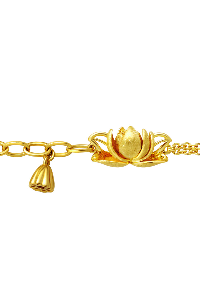 TOMEI Lotus Flower Bracelet, Yellow Gold 916