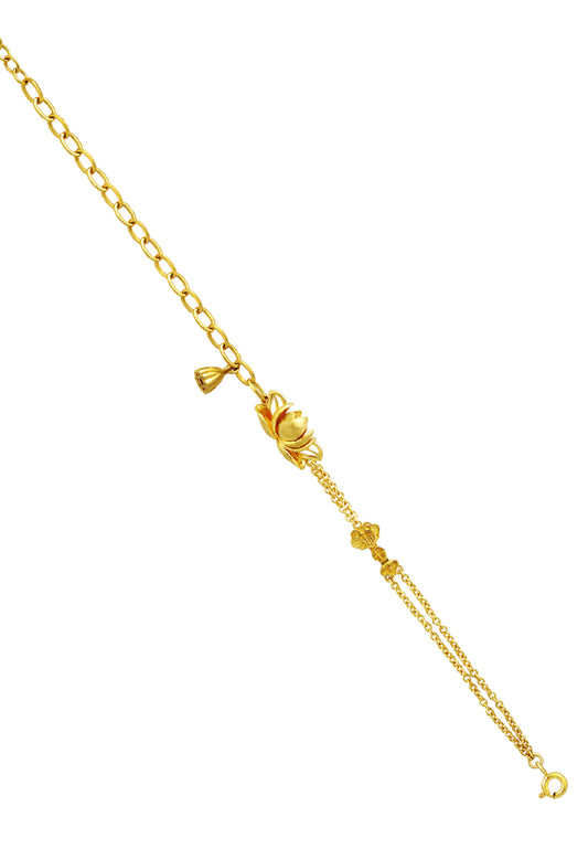 TOMEI Lotus Flower Bracelet, Yellow Gold 916