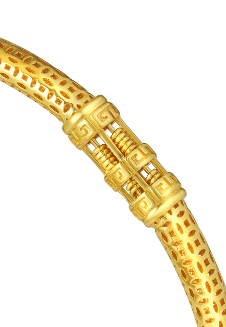 TOMEI Auspicious Pattern Abacus Bangle, Yellow Gold 916