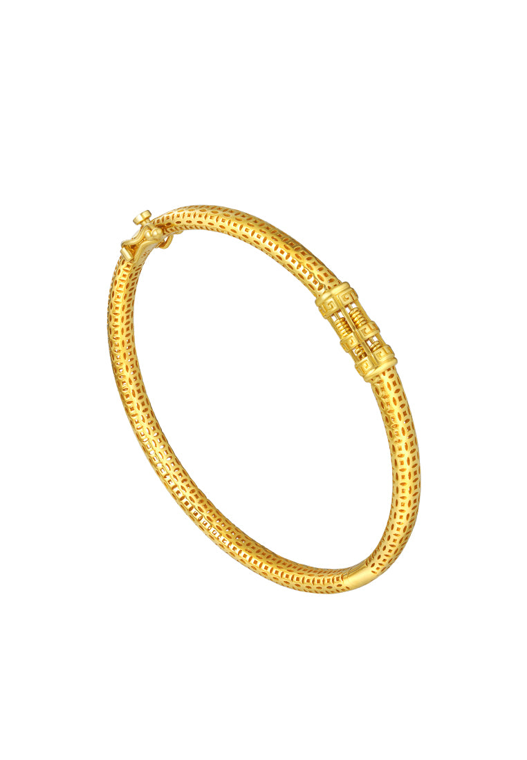 TOMEI Auspicious Pattern Abacus Bangle, Yellow Gold 916