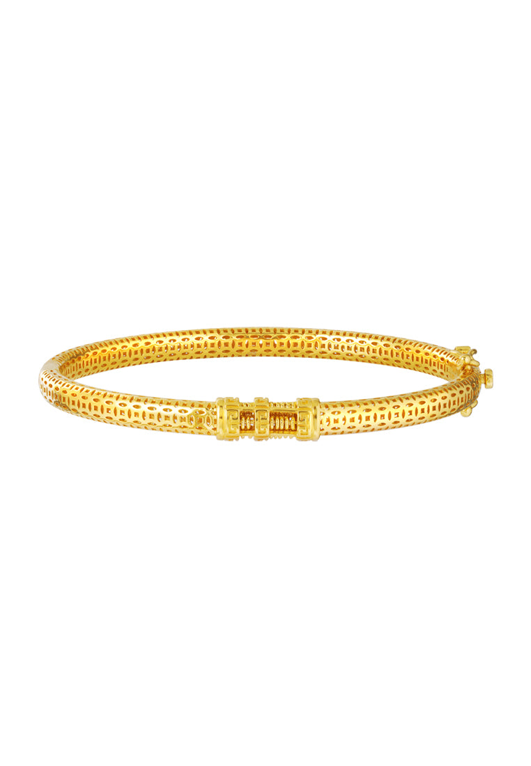 TOMEI Auspicious Pattern Abacus Bangle, Yellow Gold 916