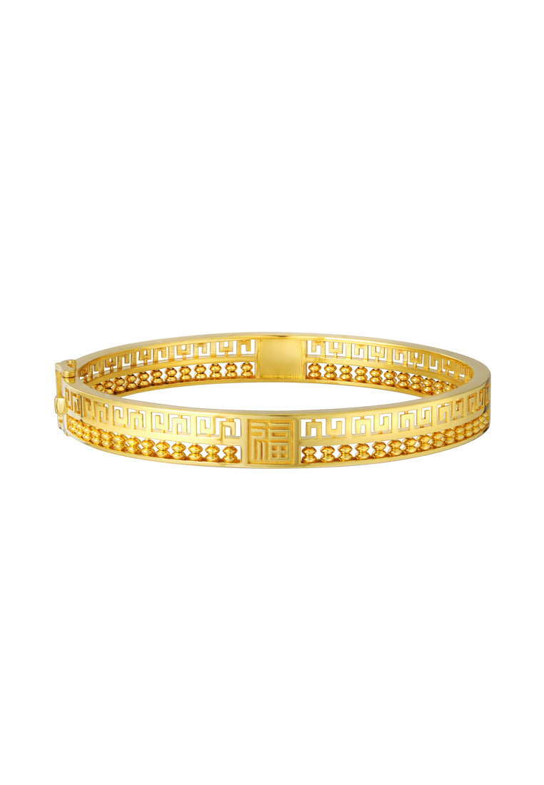 TOMEI Fu-Zi Abacus Bangle, Yellow Gold 916