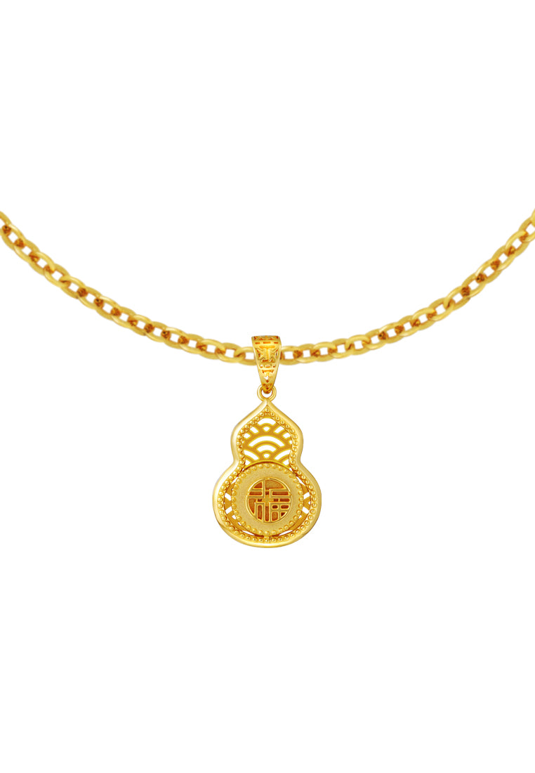 TOMEI Fu-Zi Gourd Pendant, Yellow Gold 916