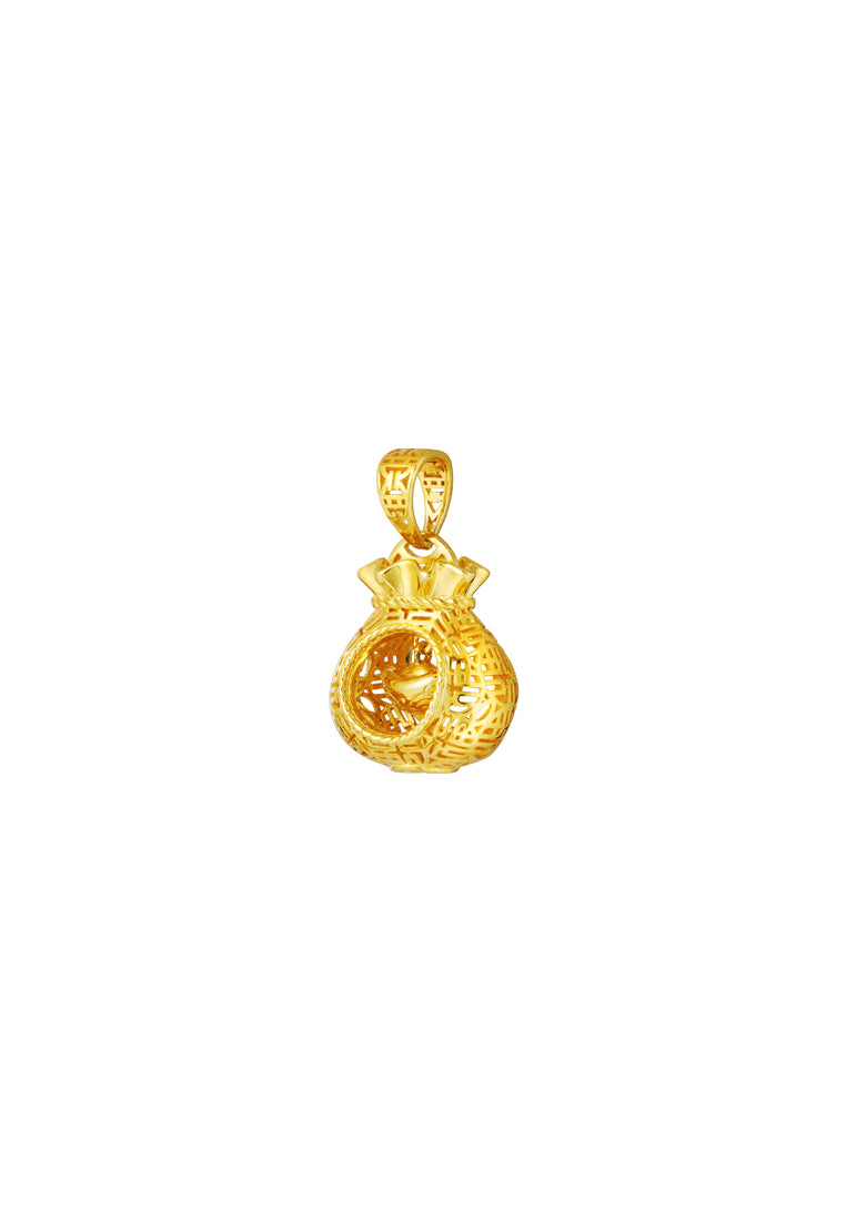 TOMEI Ingot Money Bag Pendant, Yellow Gold 916