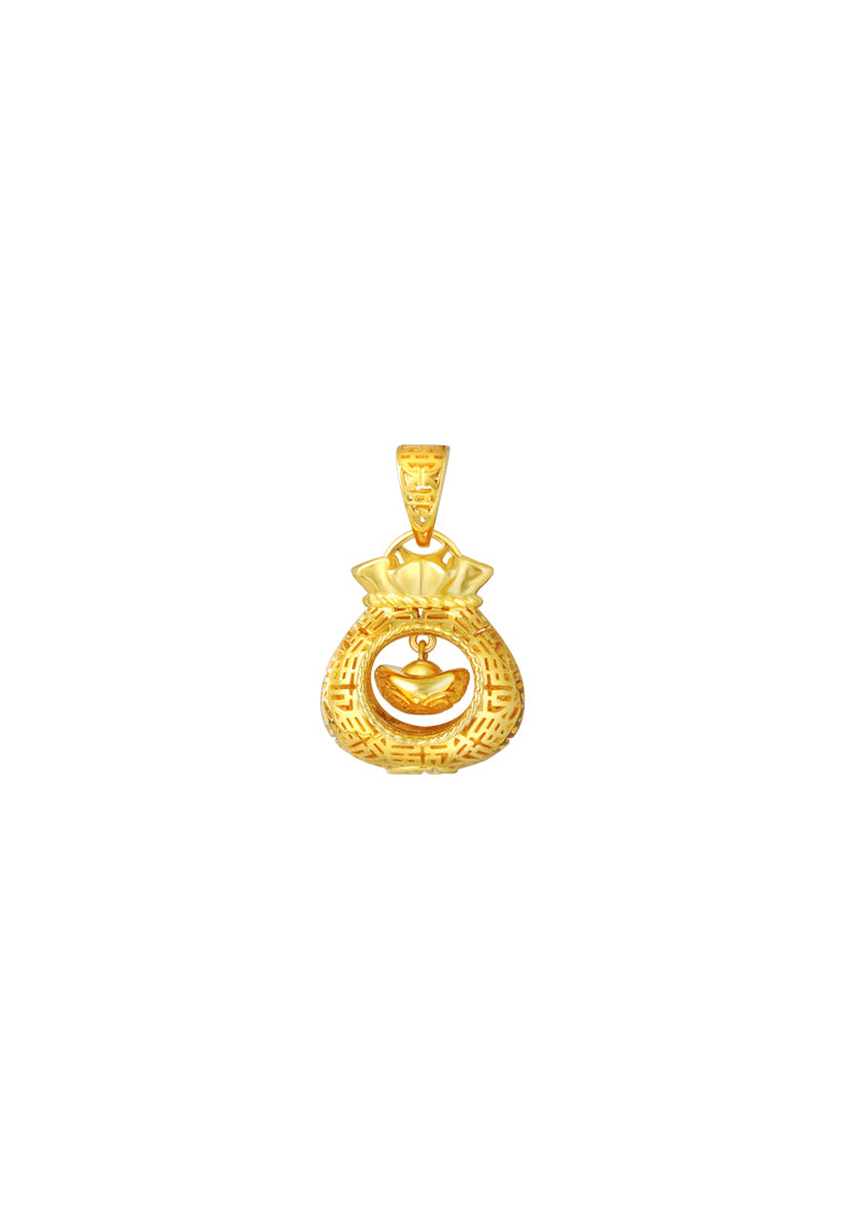 TOMEI Ingot Money Bag Pendant, Yellow Gold 916