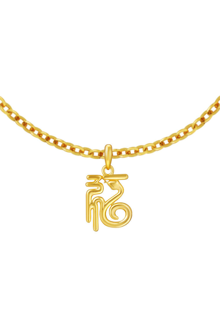 TOMEI Blessing Snake Pendant, Yellow Gold 916