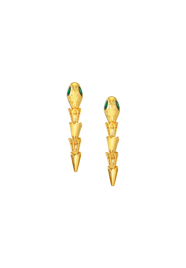 TOMEI x XIFU 【灵蛇系列】 5D Snake Series Earrings, Yellow Gold 999