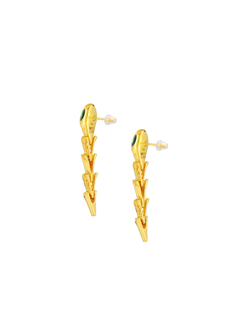 TOMEI x XIFU 【灵蛇系列】 5D Snake Series Earrings, Yellow Gold 999