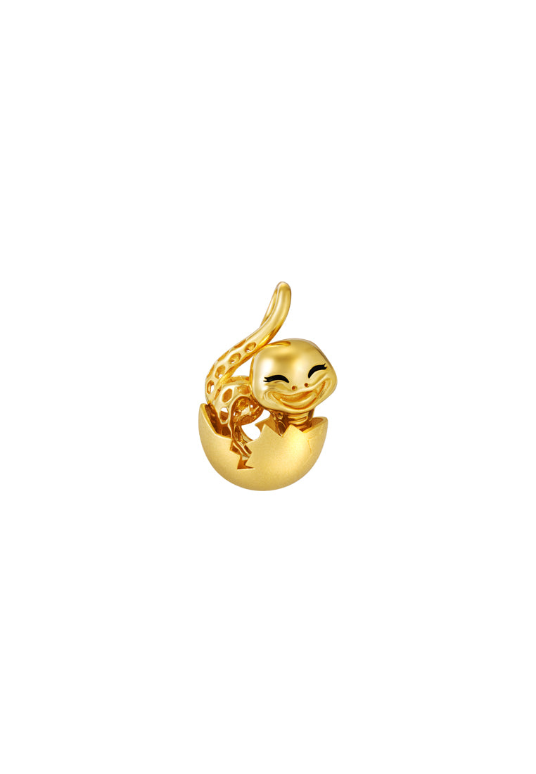 TOMEI Snake Hatching Pendant, Yellow Gold 916