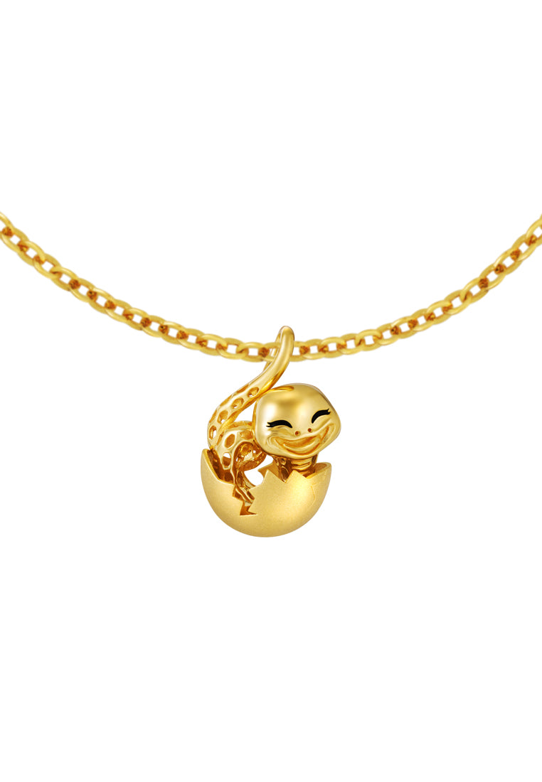 TOMEI Snake Hatching Pendant, Yellow Gold 916