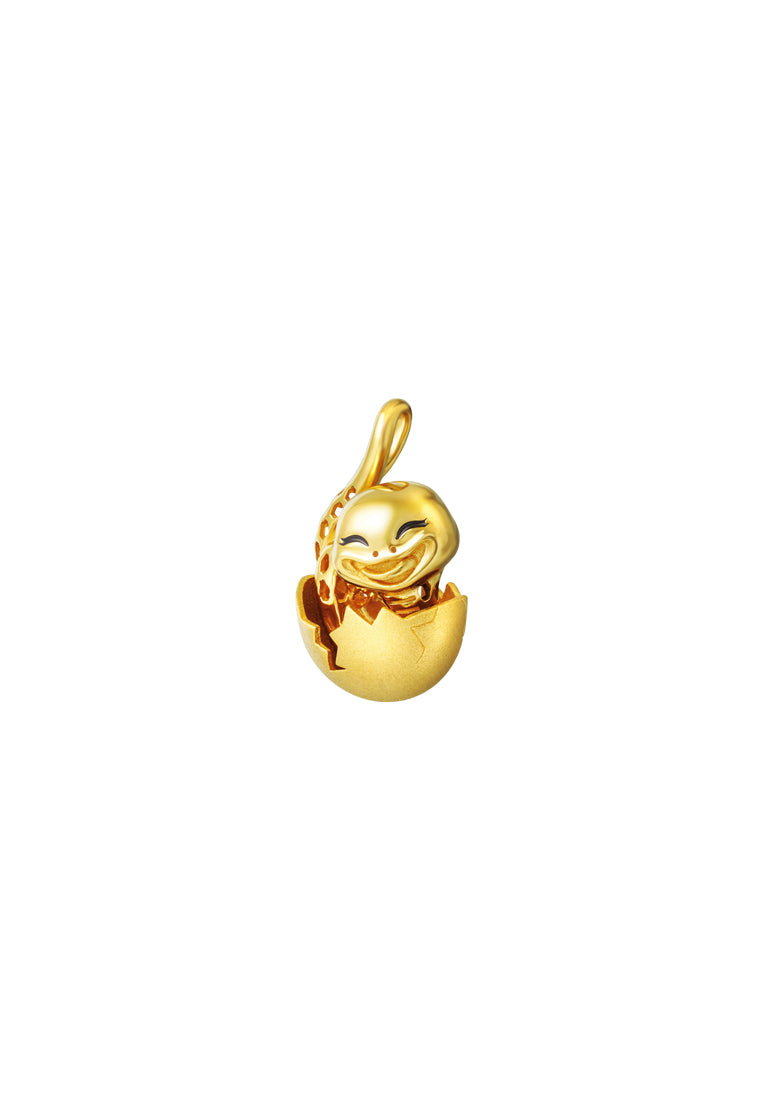 TOMEI Snake Hatching Pendant, Yellow Gold 916