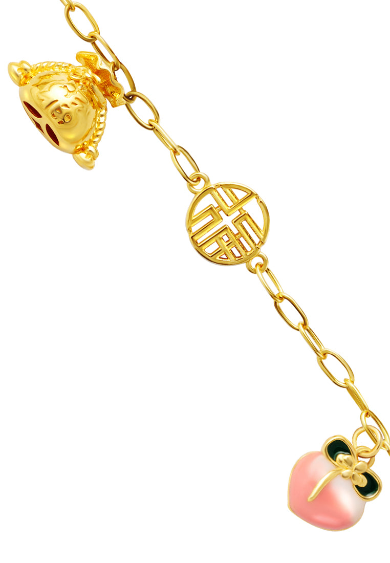 TOMEI Bracelet Of Endless Blessings, Yellow Gold 916