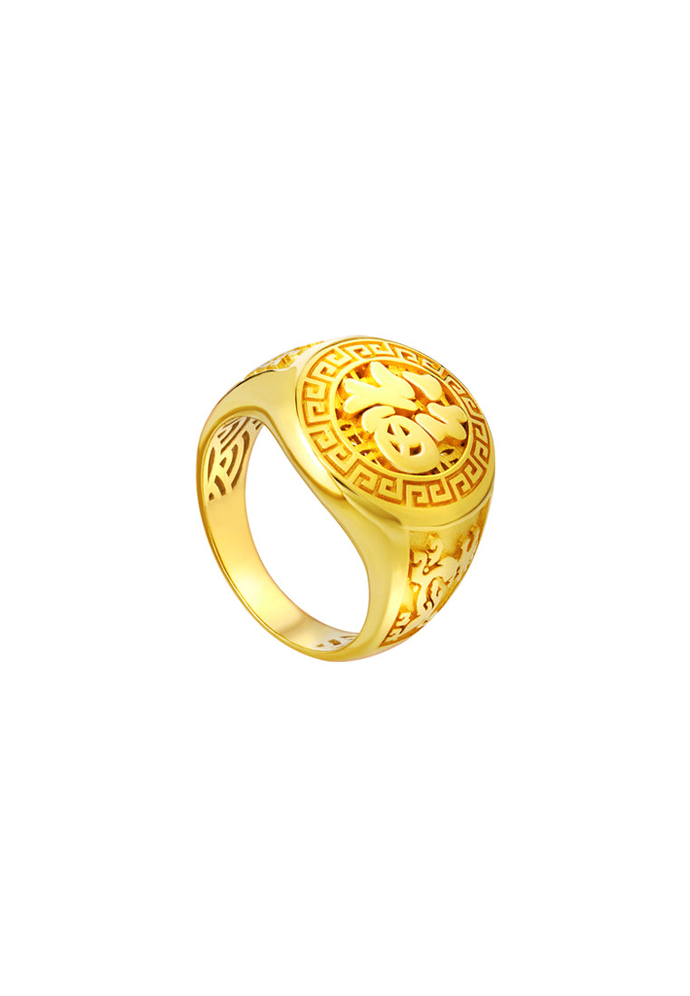 TOMEI Fu-Zi Men Ring, Yellow Gold 916