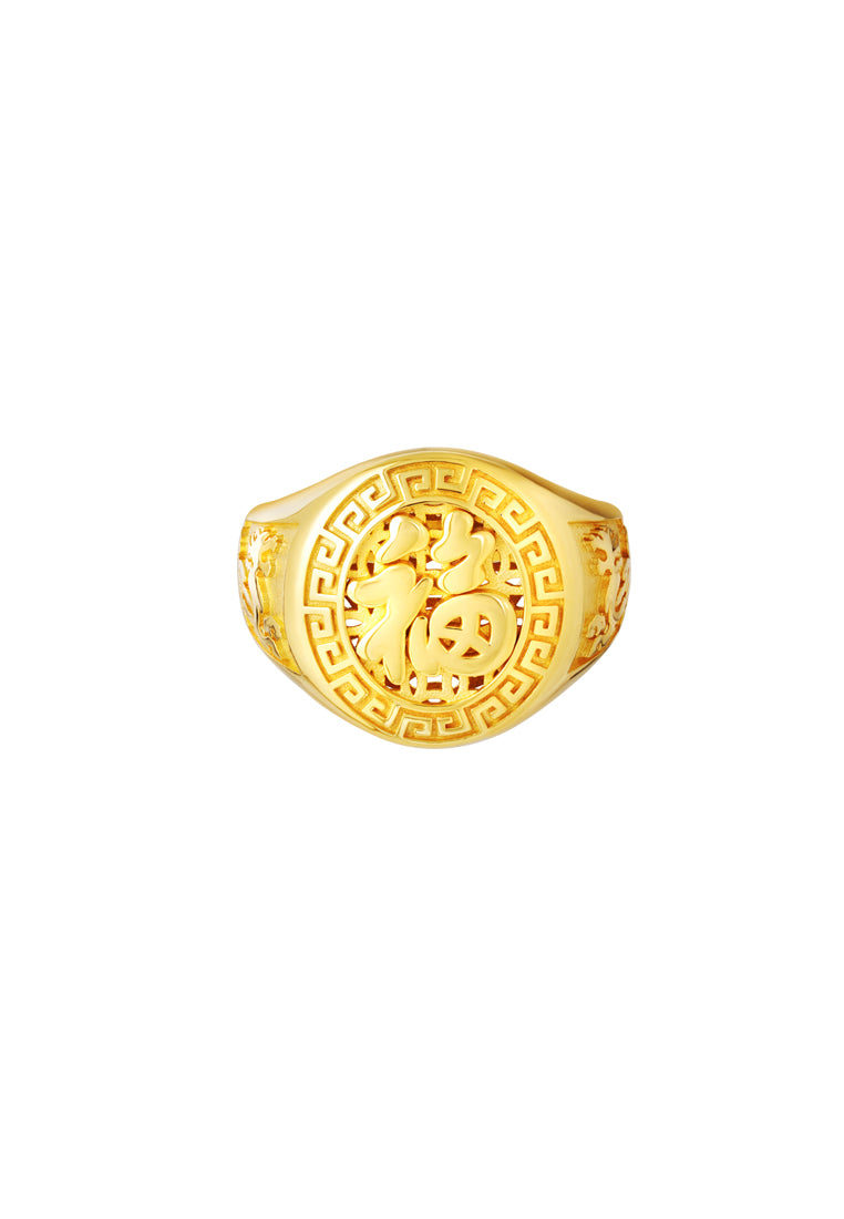 TOMEI Fu-Zi Men Ring, Yellow Gold 916