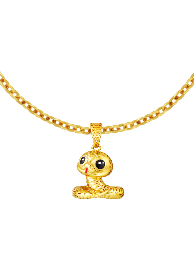 TOMEI Auspicious Snake Pendant, Yellow Gold 916