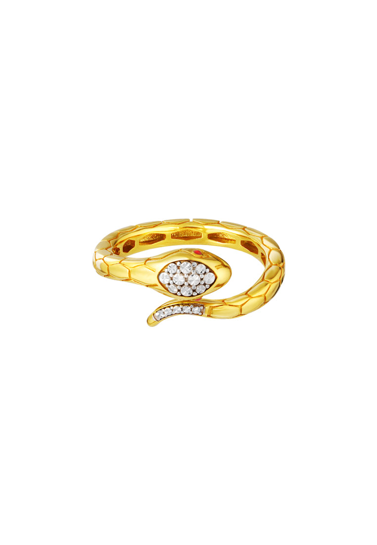 TOMEI Diamond Cut Collection, The Golden Snake Ring, Yellow Gold 916