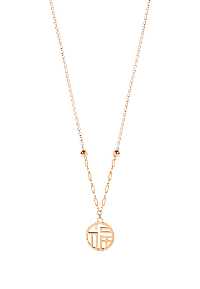 TOMEI Rouge Collection Fu-Zi Necklace, Rose Gold 750