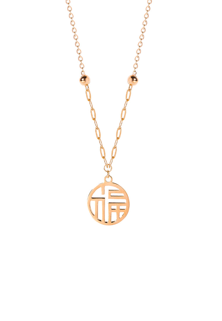 TOMEI Rouge Collection Fu-Zi Necklace, Rose Gold 750