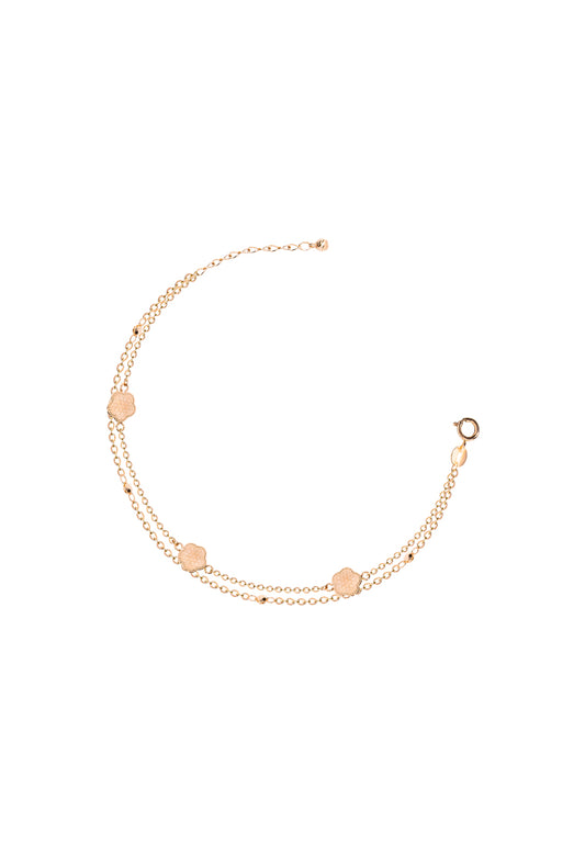 TOMEI Rouge Collection Lucky Flower Bracelet, Rose Gold 750