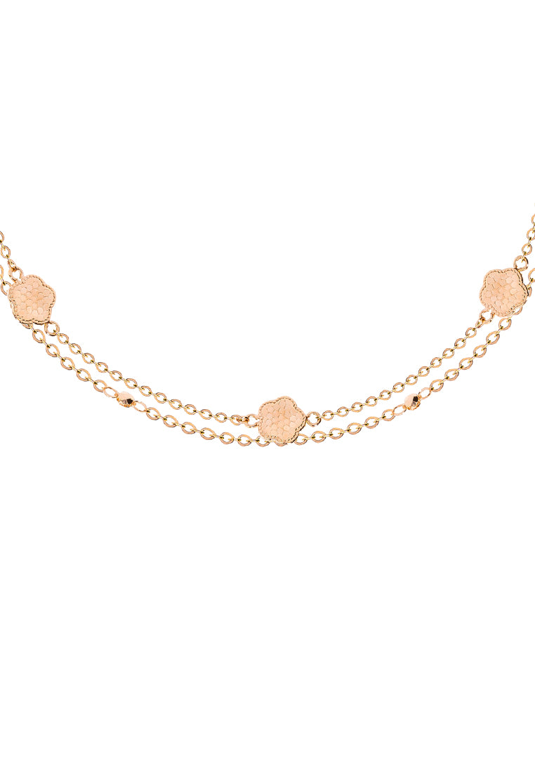 TOMEI Rouge Collection Lucky Flower Bracelet, Rose Gold 750