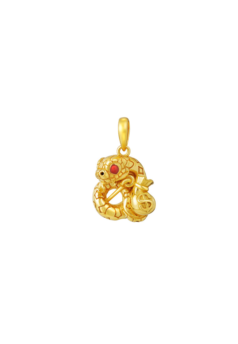 TOMEI Snake with Money Bag Pendant, Yellow Gold 916