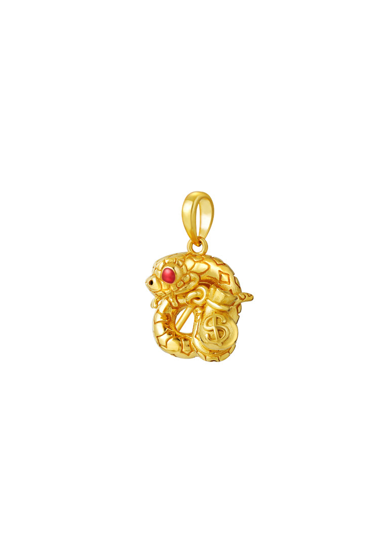 TOMEI Snake with Money Bag Pendant, Yellow Gold 916