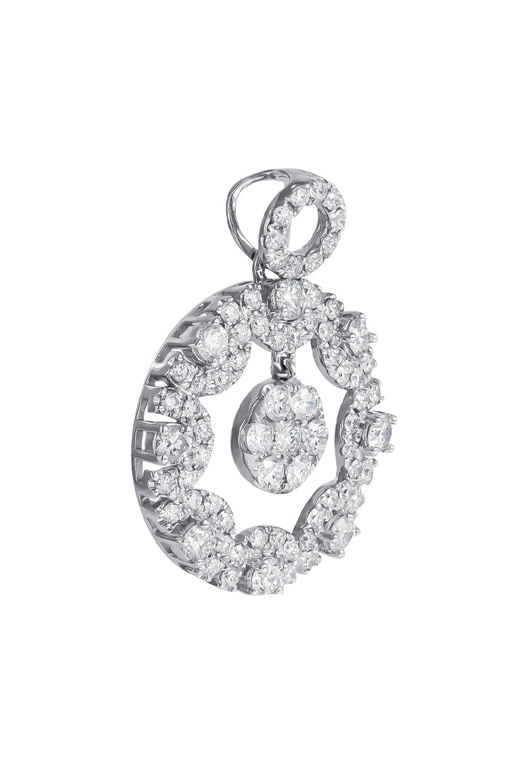 TOMEI Diamond Pendant, White Gold 750