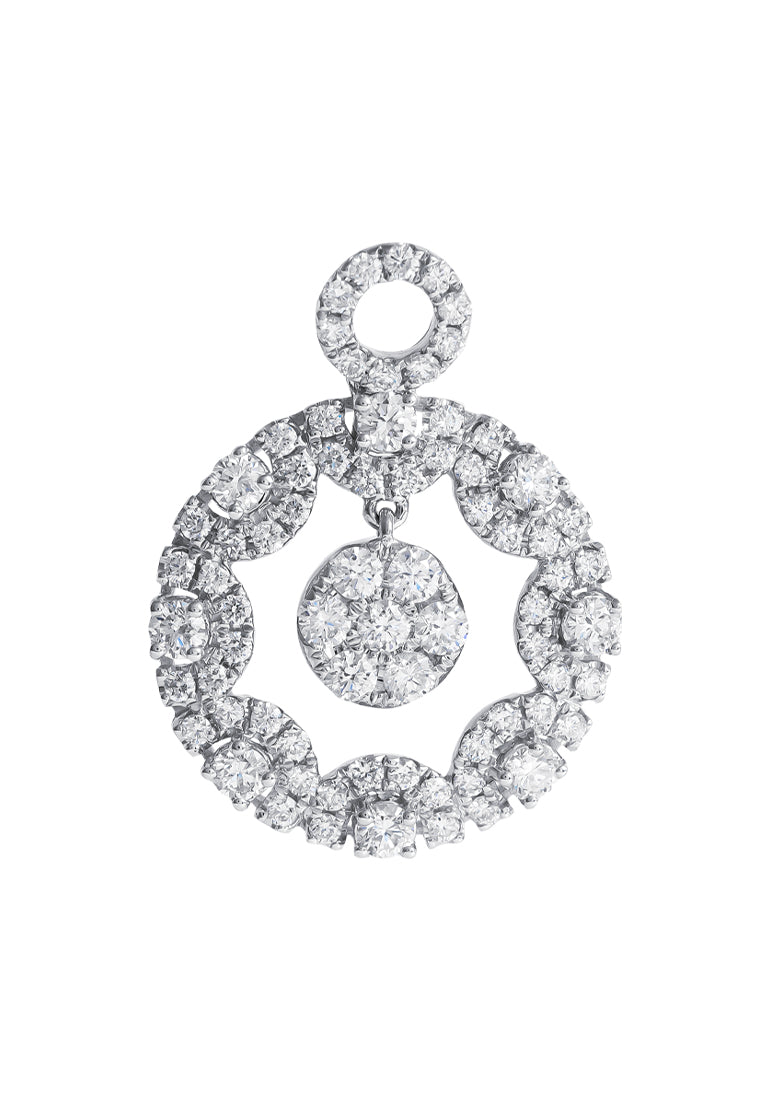 TOMEI Diamond Pendant, White Gold 750