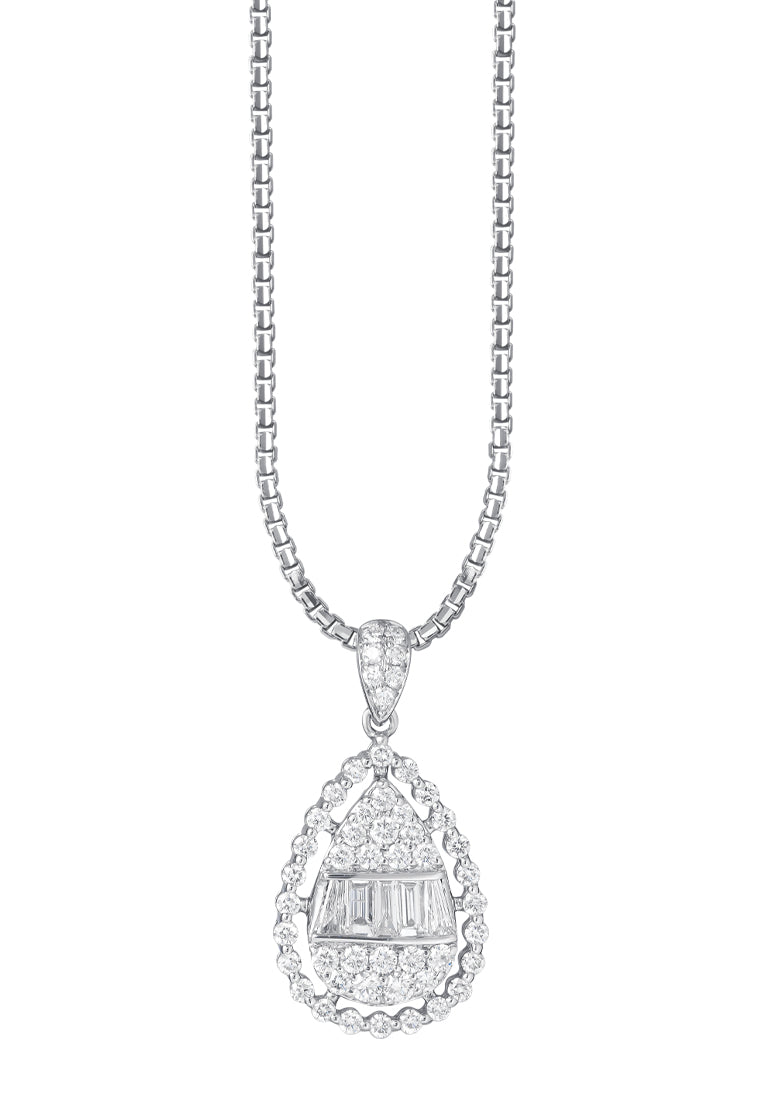 TOMEI Diamond Pendant, White Gold 750