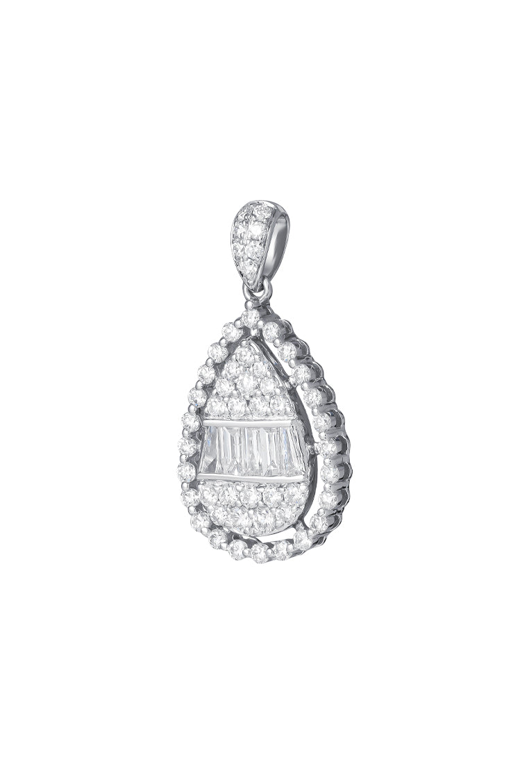 TOMEI Diamond Pendant, White Gold 750