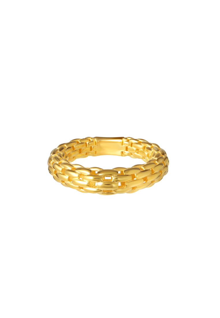 TOMEI Lusso Italia Layered Chain Ring, Yellow Gold 916