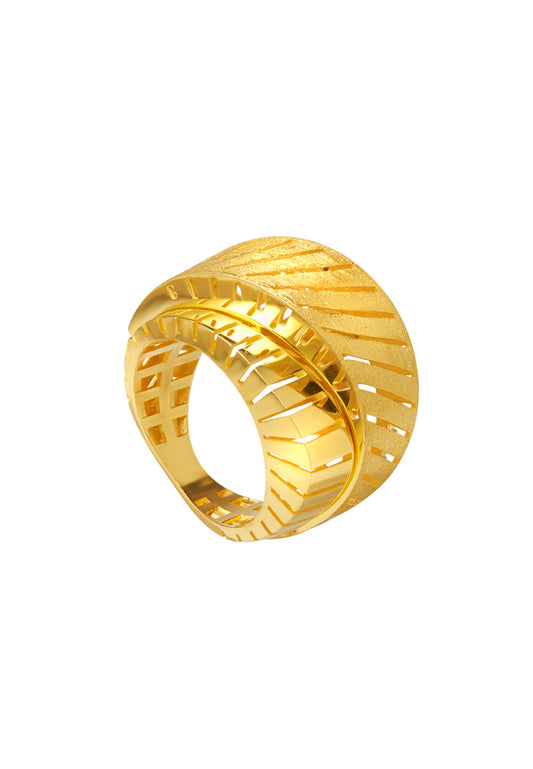 TOMEI Lusso Italia Bold Dominoes Ring, Yellow Gold 916